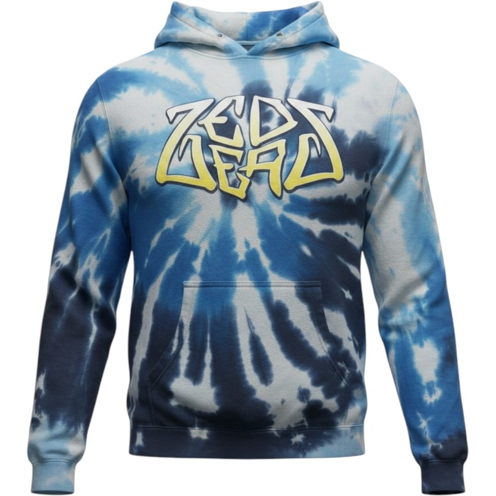 Zeds Dead Graffiti Logo Spiral Tie Dye Hoodie Deadbeats EDM Festival Mens Medium